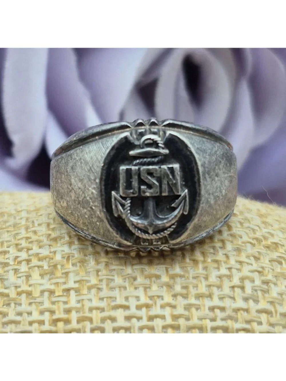 Vintage Dee Bee USN Navy Ring Sterling Silver 12.7g Size 10 Anchor Military